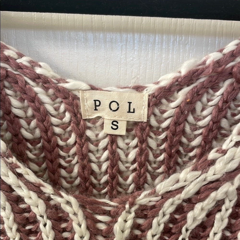 POL Women's Striped Sweater - Cream and Brown - Picture 2 of 3